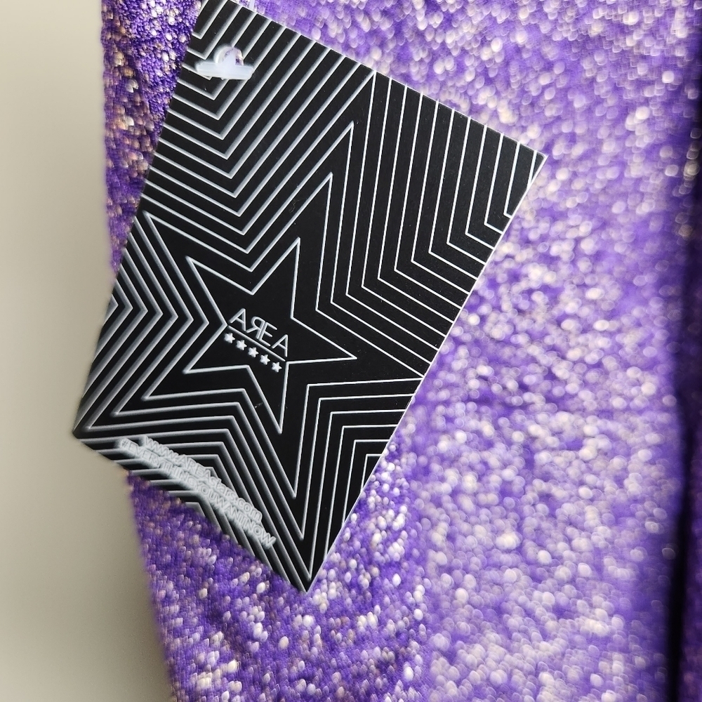 Area Stars NWT Purple Glitter Mini Dress Size Medium - Picture 5 of 8